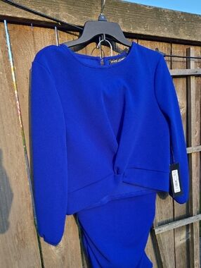 New York & Company Gabrielle Union Royal Blue Skirted Set WMNS M/6